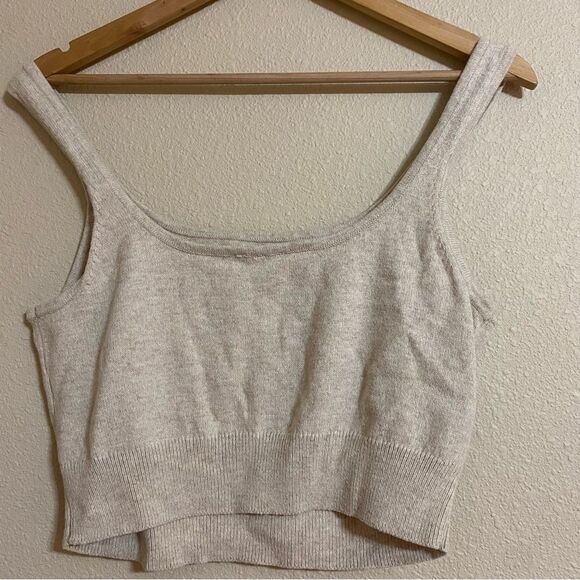 Eberjey Recycled Sweater Cropped Tank in Oat - Picture 4 of 6